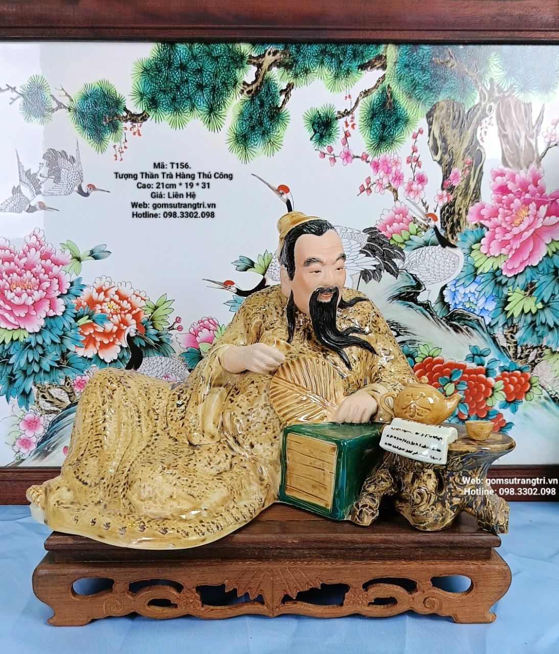 TƯỢNG SỨ ĐỂ BÀN HÌNH LINH VẬT MAY MẮN MẠ VÀNG 24K SANG TRỌNG ĐẲNG CẤP