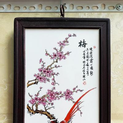 Tranh Sứ Tứ Quý Mai Lan Cúc Trúc