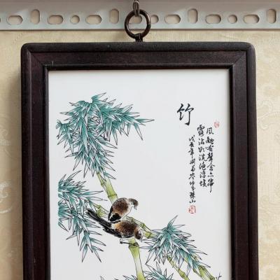 Tranh Sứ Tứ Quý Mai Lan Cúc Trúc