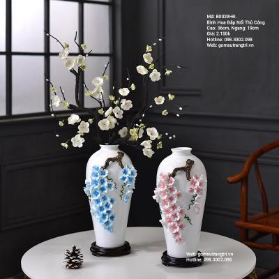 Bình Hoa Đắp Nổi Thủ Công