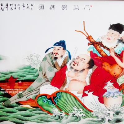 Tranh Sứ Bát Tiên Quá Hải