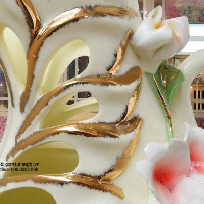 Cặp Bình Cắm Hoa Chim Công