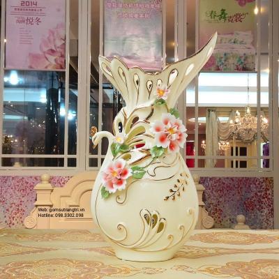 Cặp Bình Cắm Hoa Chim Công