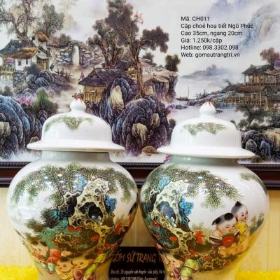 Cặp Chóe Họa Tiết Ngũ Phúc